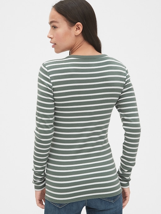 Image number 2 showing, Modern Stripe Long Sleeve V-Neck T-Shirt