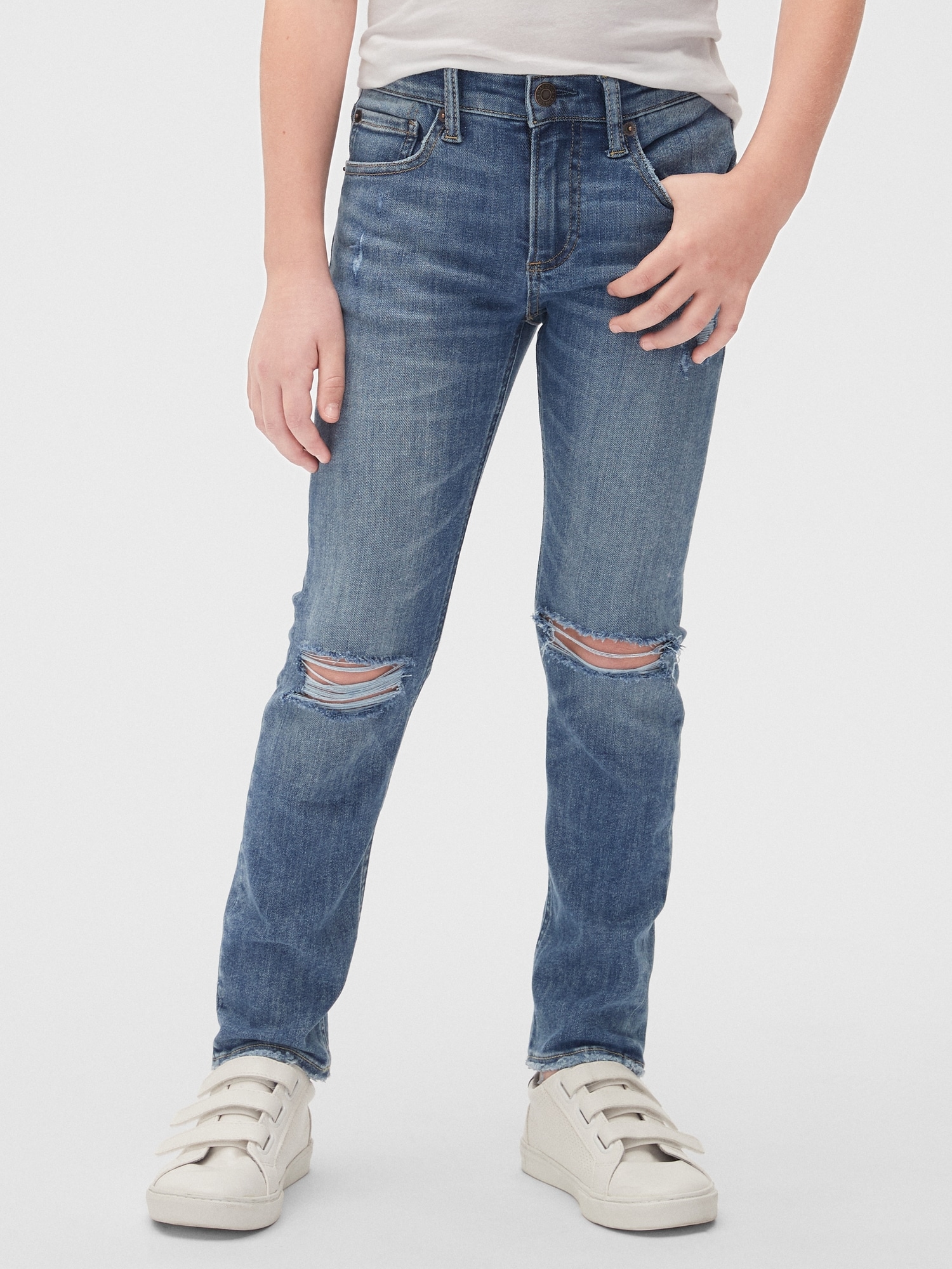 Kids Distressed Skinny Jeans with Washwell™ | Gap