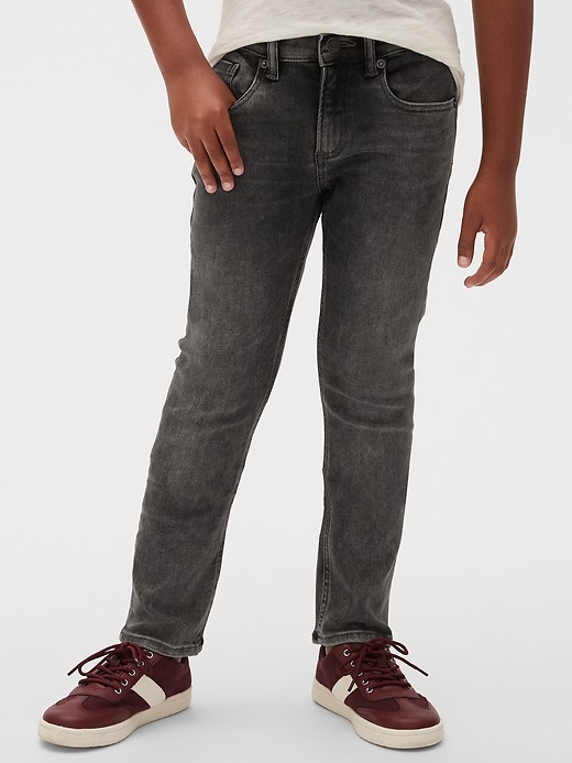 2 of 8 showing, with the color grey wash of product Kids Skinny Jeans with Washwell™