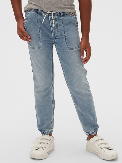 2 of 8 showing, with the color medium wash of product Kids Denim Joggers with Washwell™