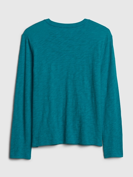 2 of 8 showing, with the color river teal of product Kids Flippy Sequin T-Shirt