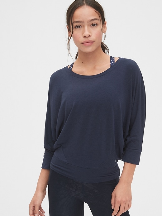 navy batwing top