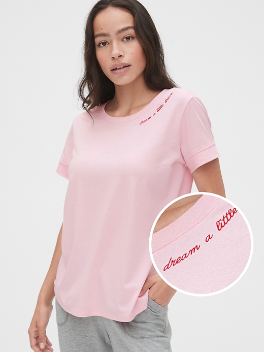 1 of 8 showing, with the color light pink of product Forever Favorite Graphic T-Shirt