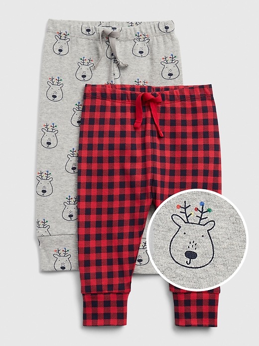 Image number 1 showing, Baby Reindeer Pull-On Pants (2-Pack)