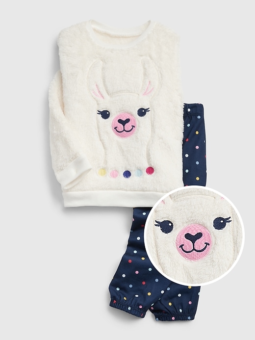 Image number 1 showing, babyGap Llama Fuzzy PJ Set
