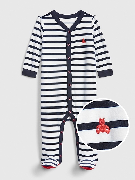 Image number 1 showing, Baby Brannan Bear Velour Footed One-Piece