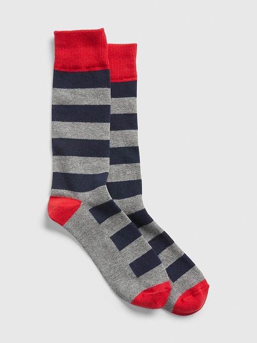 View large product image 1 of 1. Colorblock Stripe Crew Socks