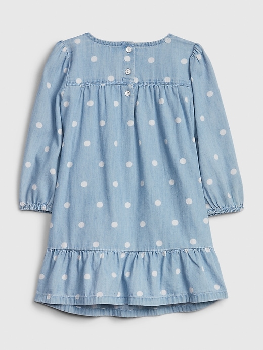 Image number 2 showing, Toddler Denim Dot Dress