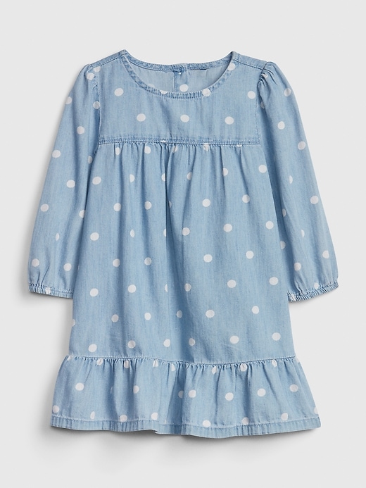 Image number 1 showing, Toddler Denim Dot Dress