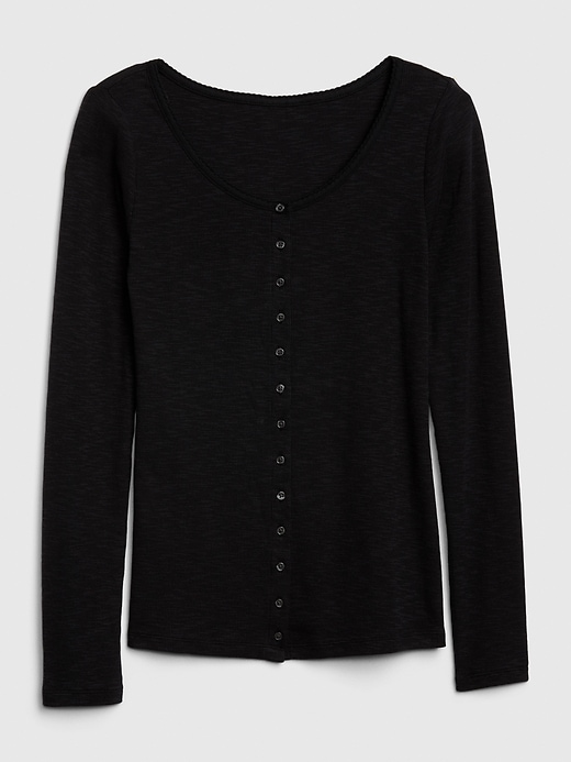 Image number 6 showing, Ribbed Button-Front T-Shirt