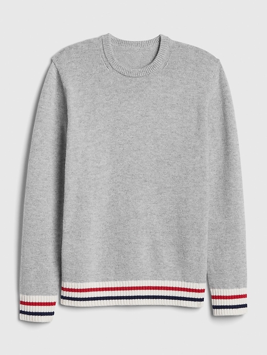 Image number 6 showing, Stripe-Trim Crewneck Sweater
