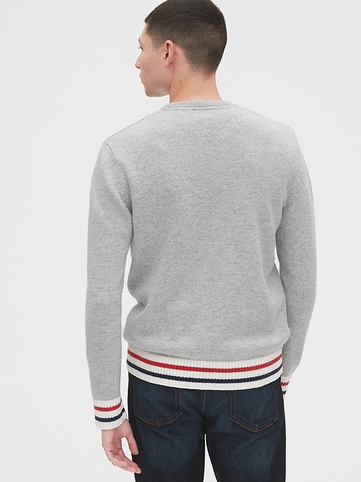 Image number 2 showing, Stripe-Trim Crewneck Sweater