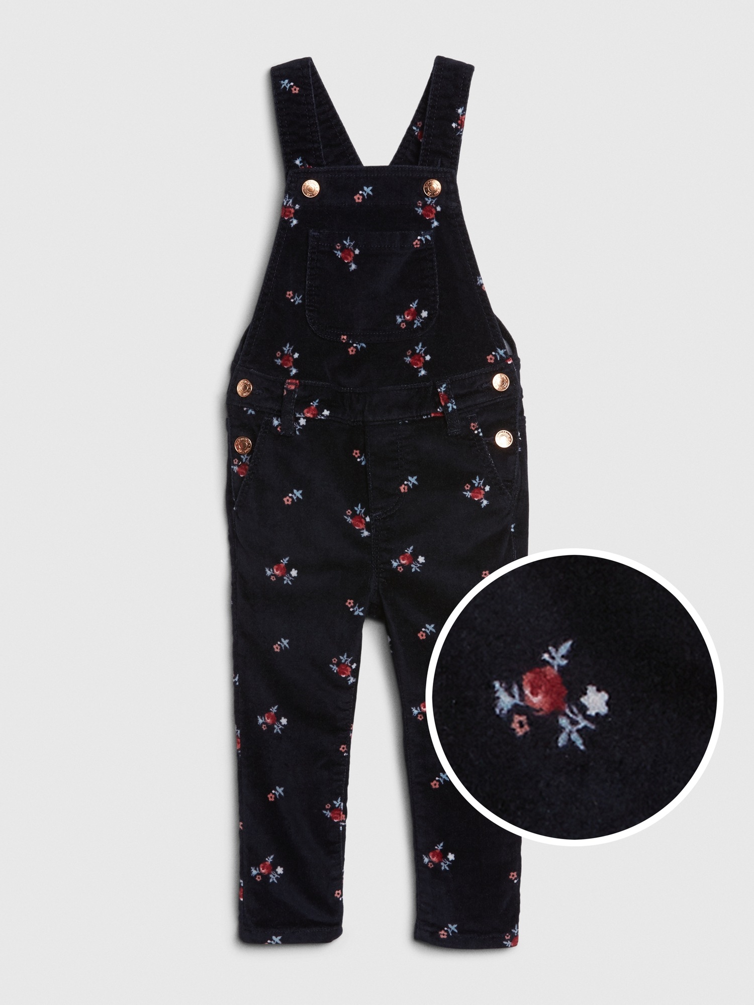 Toddler Floral Velvet Flutter Overalls Gap