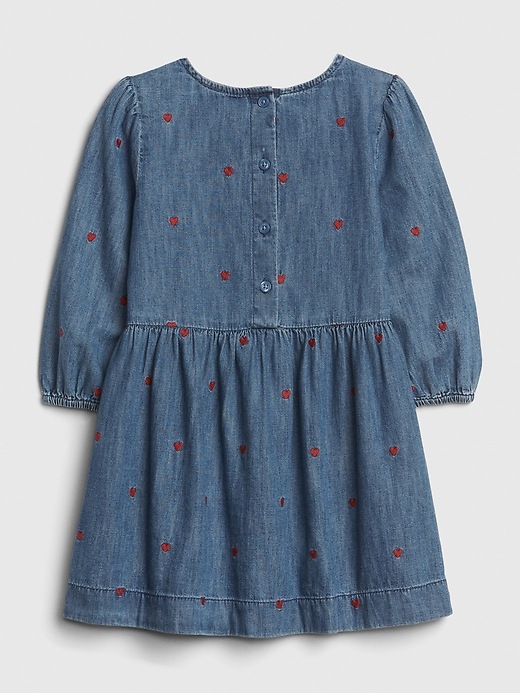 Image number 2 showing, Toddler Heart Denim Dress