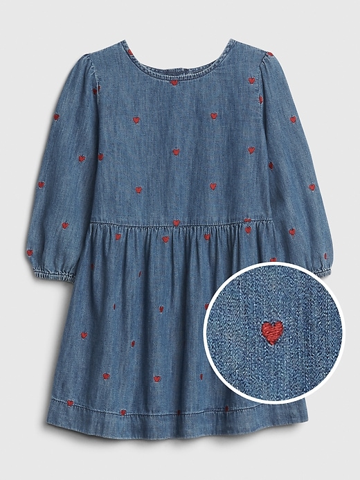 Image number 1 showing, Toddler Heart Denim Dress