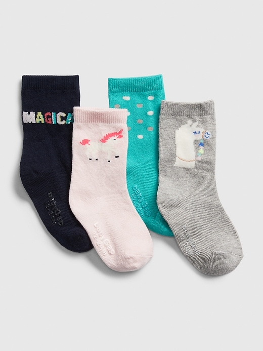 View large product image 1 of 1. Toddler Unicorn Crew Socks (3-Pack)