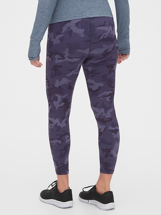2 of 8 showing, with the color blue camo of product Maternity GapFit Full Panel 7/8 Legging in Eclipse
