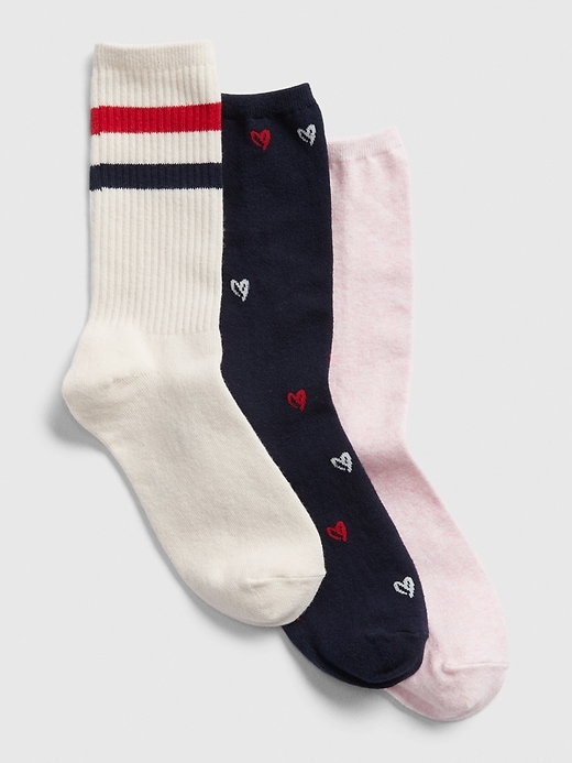 View large product image 1 of 1. Heart Crew Socks (3-Pack)