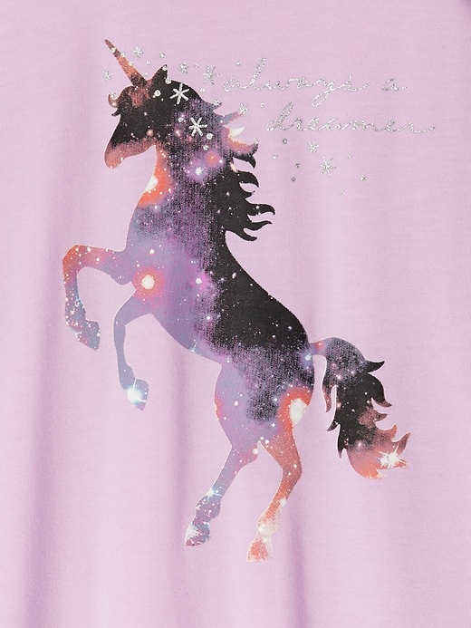 Image number 2 showing, Kids Unicorn Ruffle PJ Dress