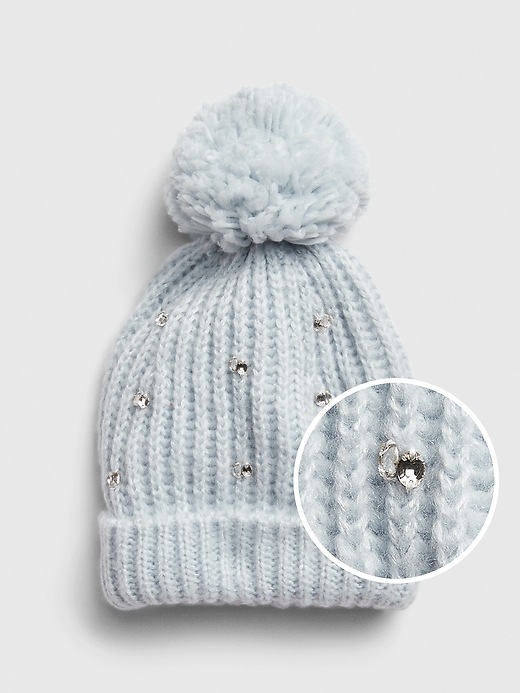 View large product image 1 of 1. Kids Pom Jewel Beanie