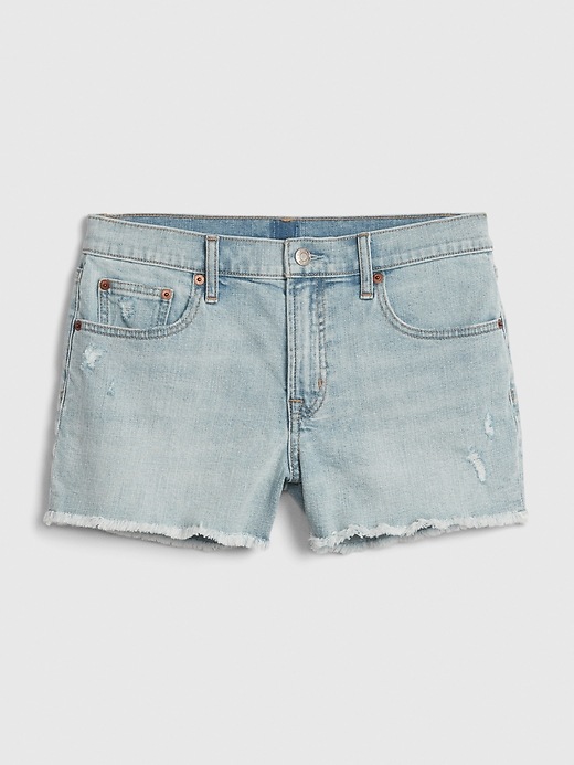 Image number 6 showing, Distressed Mid Rise Denim Shorts