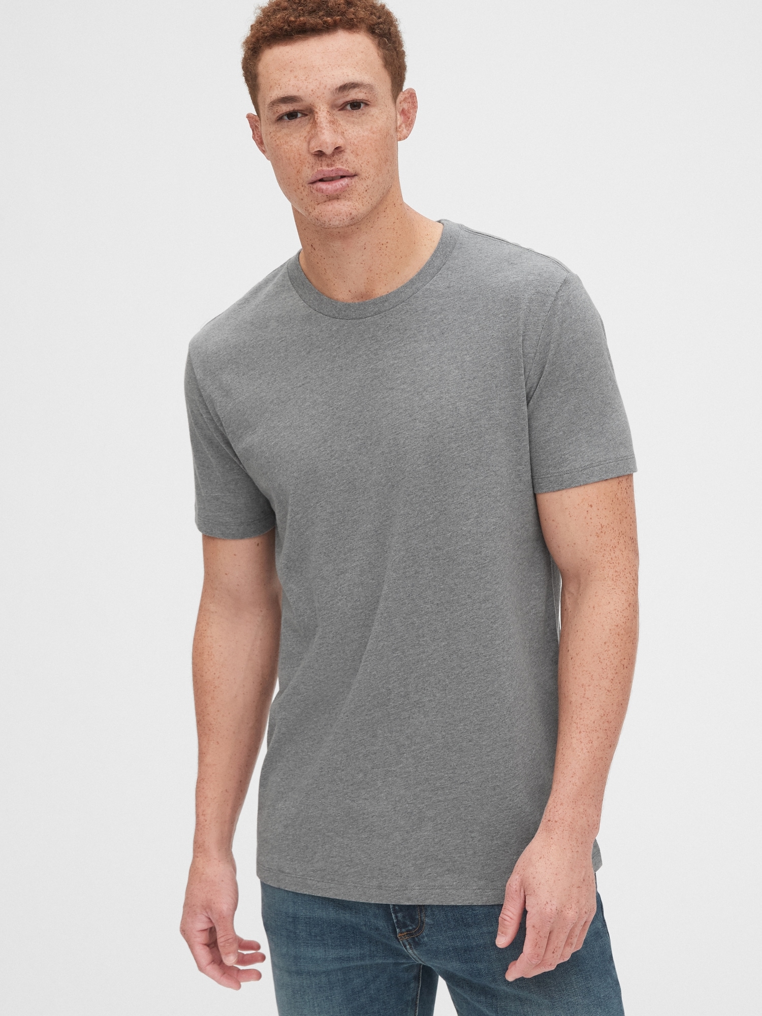 Classic Tee, Classic White T-Shirt, Ribbed Crew Neck