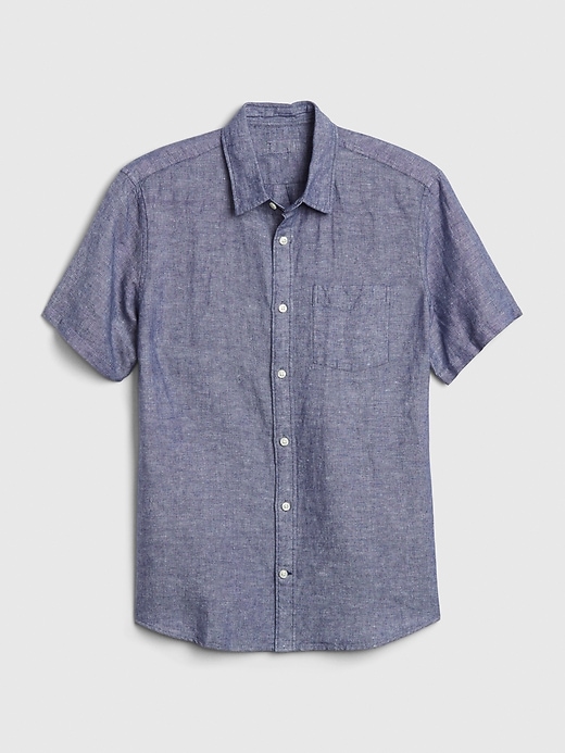 Image number 6 showing, Button-Front Shirt in Linen-Cotton