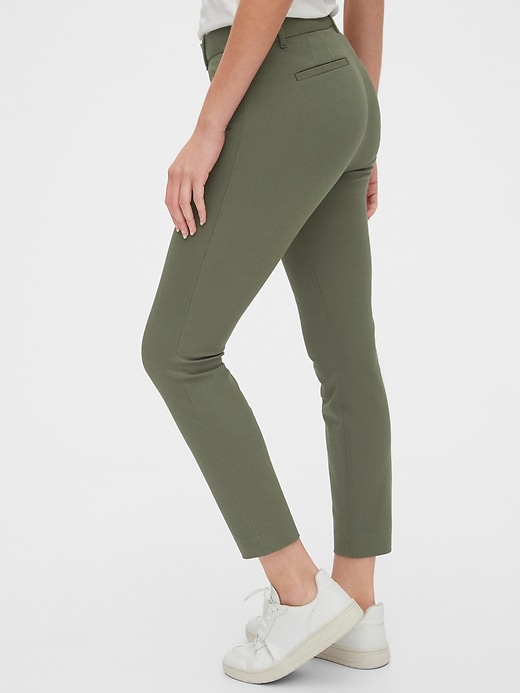Army Green Double Hook Pencil Jeans