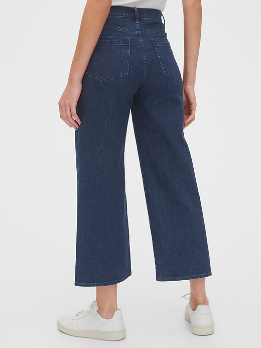 Image number 2 showing, High Rise Wide-Leg Crop Jeans