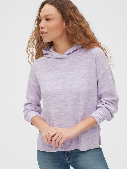 1 of 8 showing, with the color purple lilac of product Slouchy Hoodie