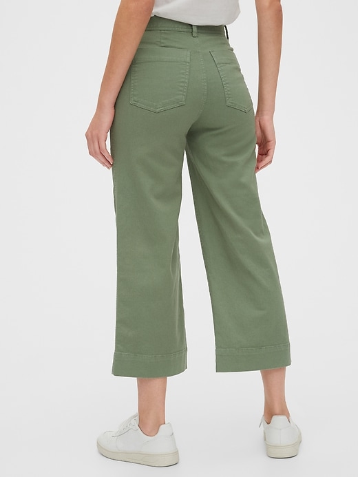 High Rise Wide Leg Crop Khakis Gap