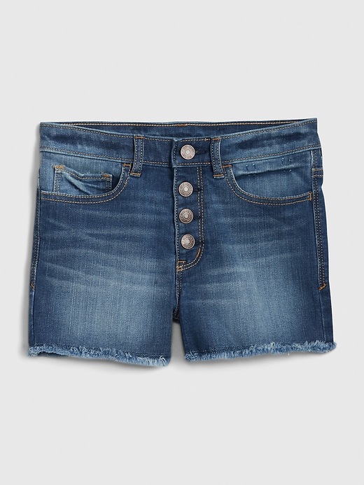 Image number 2 showing, Kids Raw-Hem High Rise Denim Shorts