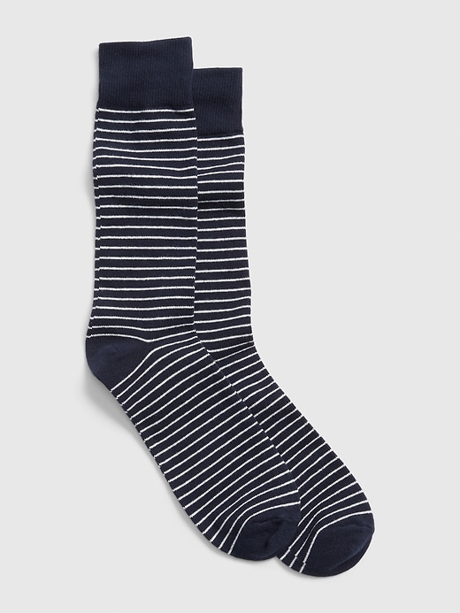 View large product image 1 of 1. Thin stripe crew socks