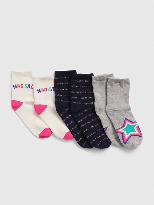 View large product image 1 of 1. Kids Star Crew Socks (3-Pack)