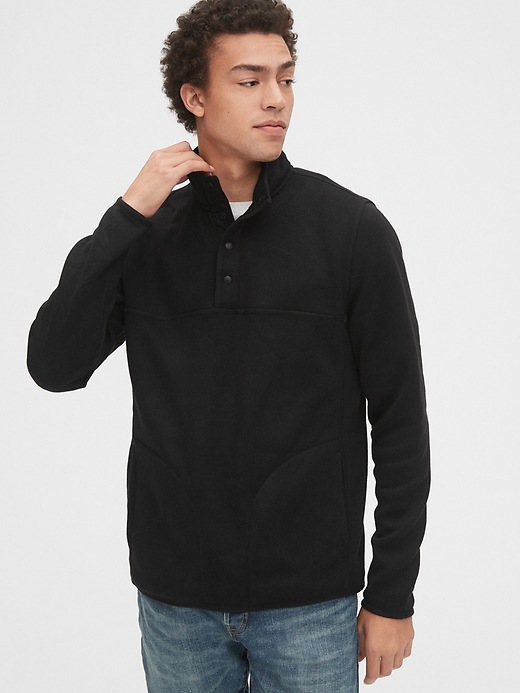 View large product image 1 of 1. Snap-Front Mockneck Sweatshirt