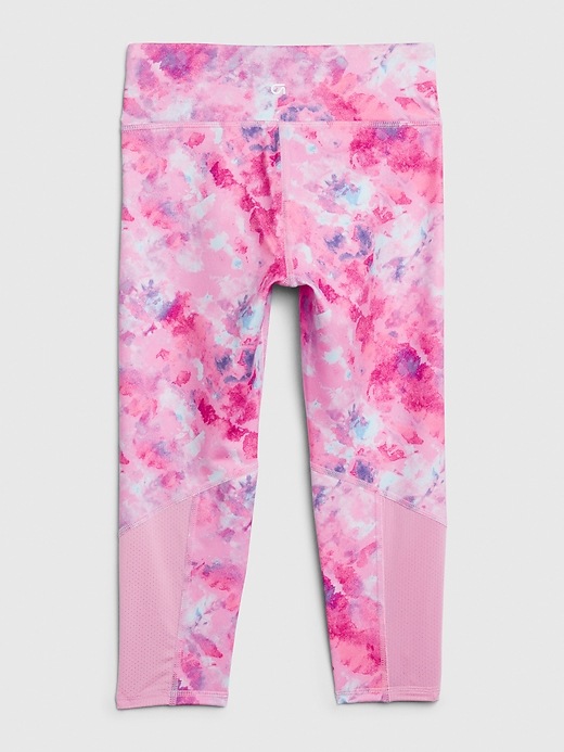 2 of 8 showing, with the color pink tie dye of product GapFit Kids Tie-Dye Crop Leggings