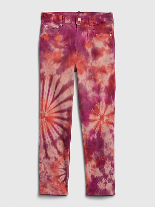Image number 6 showing, High Rise Tie-Dye Cheeky Straight Jeans with Secret Smoothing Pockets