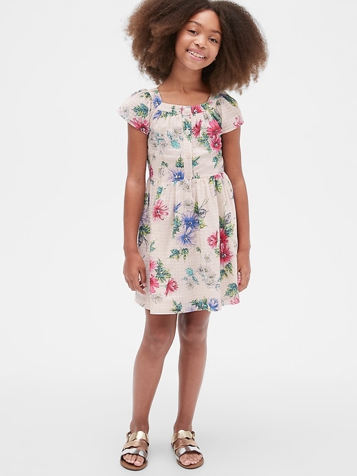 Image number 2 showing, Kids Floral Squareneck Dress
