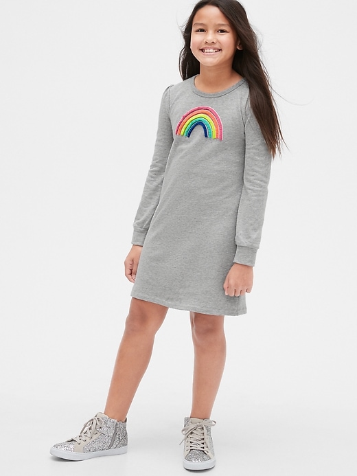 Image number 2 showing, Kids Rainbow Fringe Dress