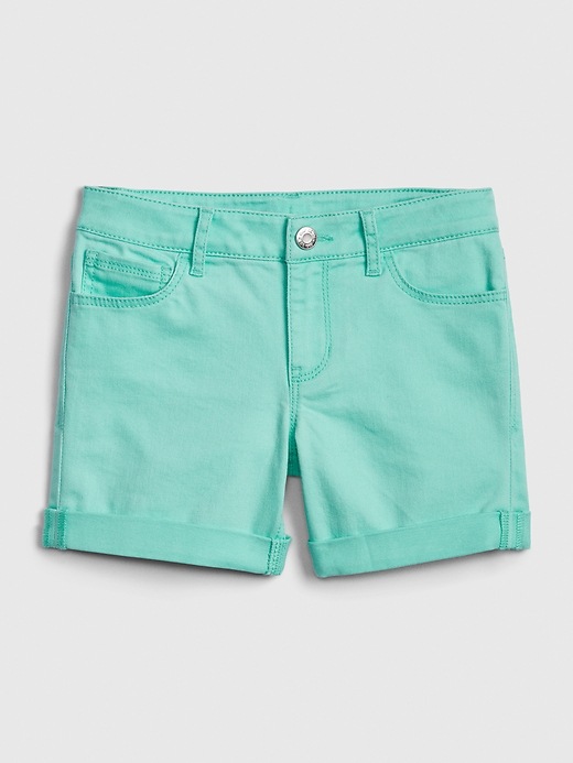 2 of 8 showing, with the color aqua tide of product Kids Midi Shorts