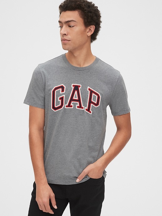 1 of 8 showing, with the color heather grey of product Gap Logo T-Shirt