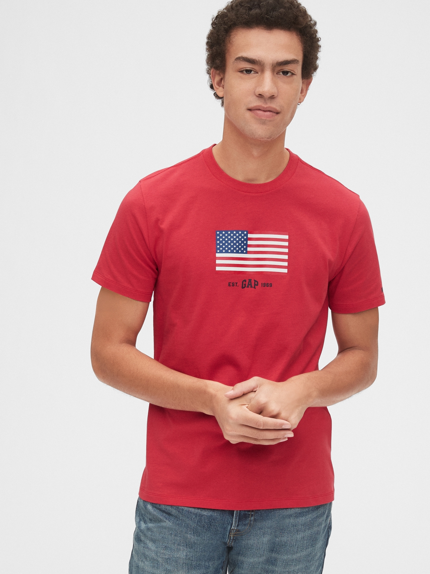 Мужская футболка Gap Logo Flag, цвет: Красный