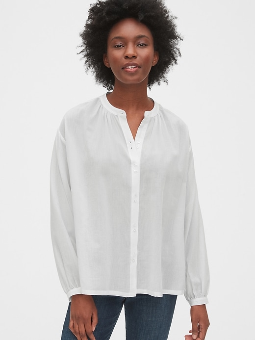 Image number 1 showing, Double Button Band-Collar Shirt