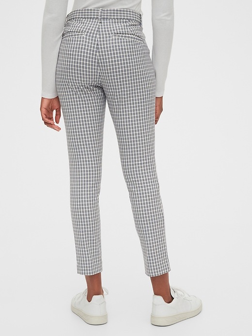 2 of 8 showing, with the color blue plaid of product Crepe Skinny Ankle Pants