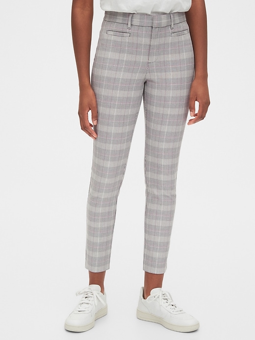1 of 8 showing, with the color grey plaid of product Skinny Ankle Pants