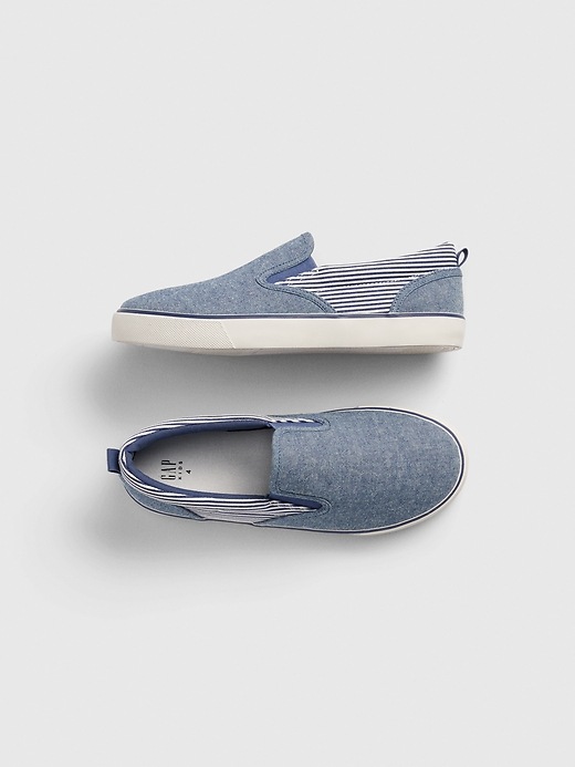 Kids Chambray Slip On Sneakers