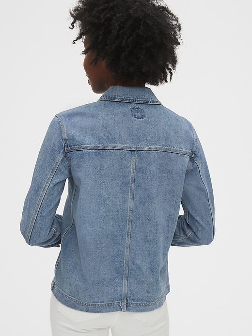 2 of 8 showing, with the color medium indigo of product Denim Chore Jacket