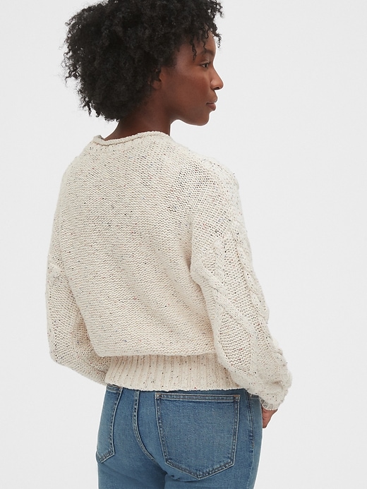 2 of 8 showing, with the color oatmeal beige of product Roll-Neck Sweater