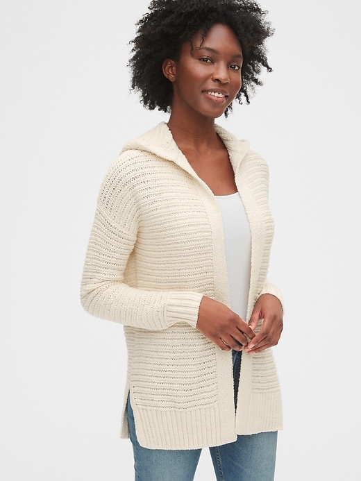 View large product image 1 of 1. Hooded Cocoon Cardigan