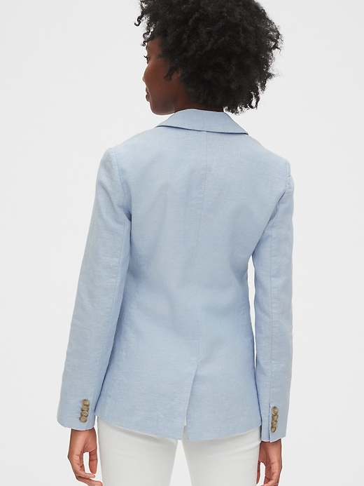 2 of 8 showing, with the color sky blue of product Linen Blazer